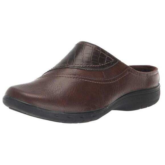 NWT Easy Street Women's Parley Slip On Mule Slides Dark Brown Crocodile 7.5 Wide - Picture 2 of 9